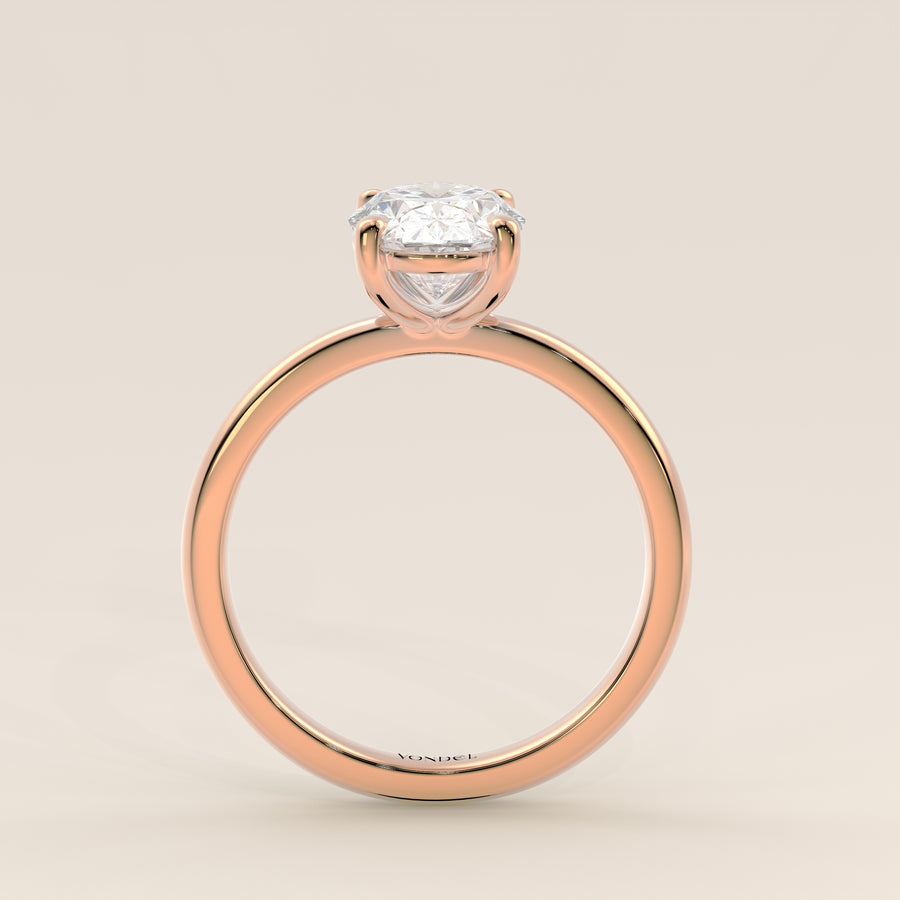 Verlovingsring ovaal lab grown diamant, rosegoud