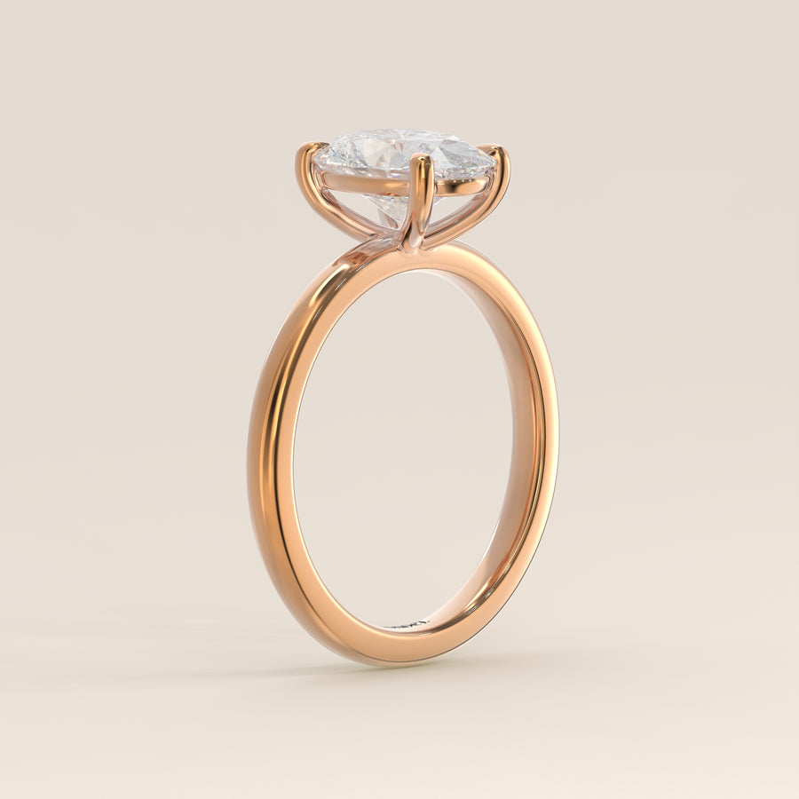 Verlovingsring ovaal lab grown diamant, rosegoud