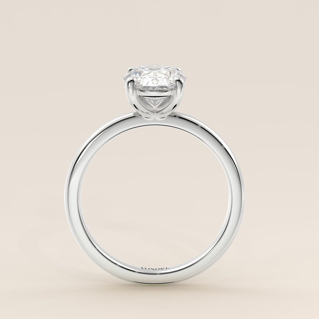 Verlovingsring ovaal lab grown diamant, witgoud