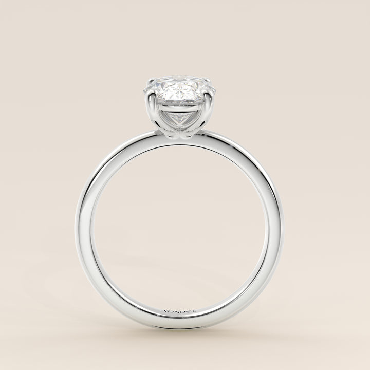 Verlovingsring ovaal lab grown diamant, witgoud