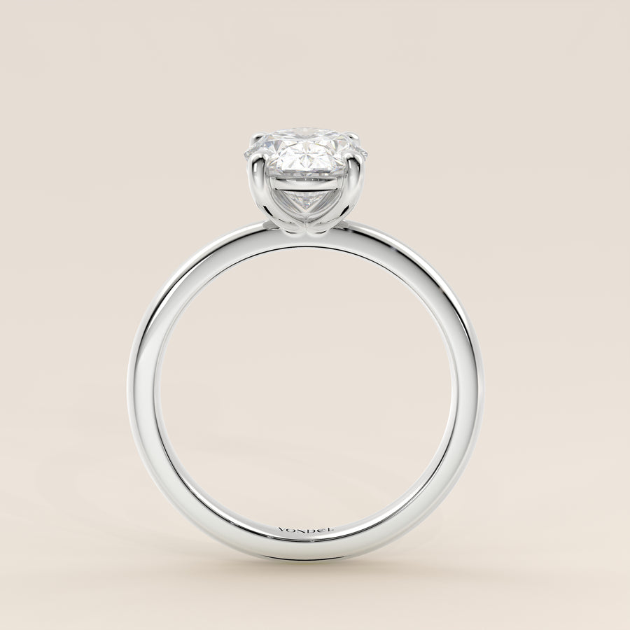 Verlovingsring ovaal lab grown diamant, witgoud