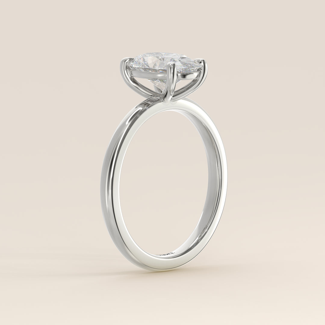 Verlovingsring ovaal lab grown diamant, witgoud