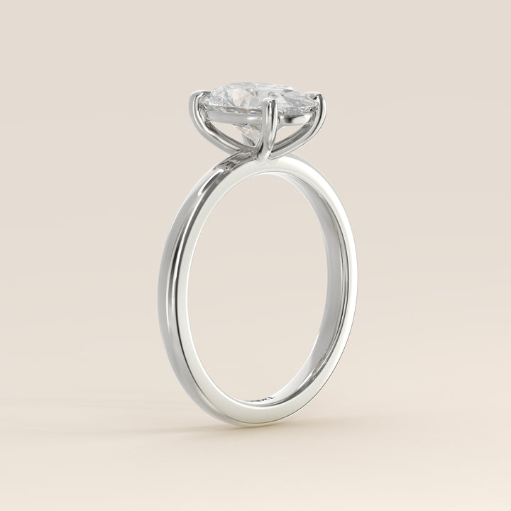 Verlovingsring ovaal lab grown diamant, witgoud