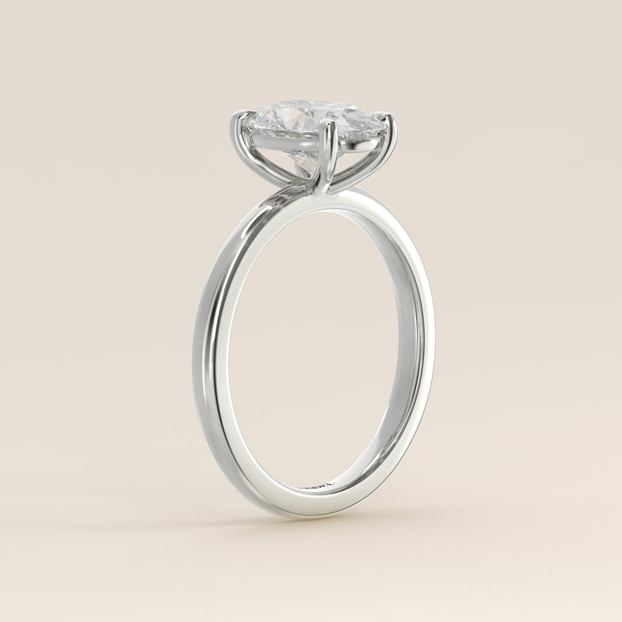 Verlovingsring ovaal lab grown diamant, witgoud