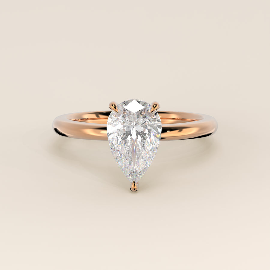 Verlovingsring peer lab grown diamant, rosegoud
