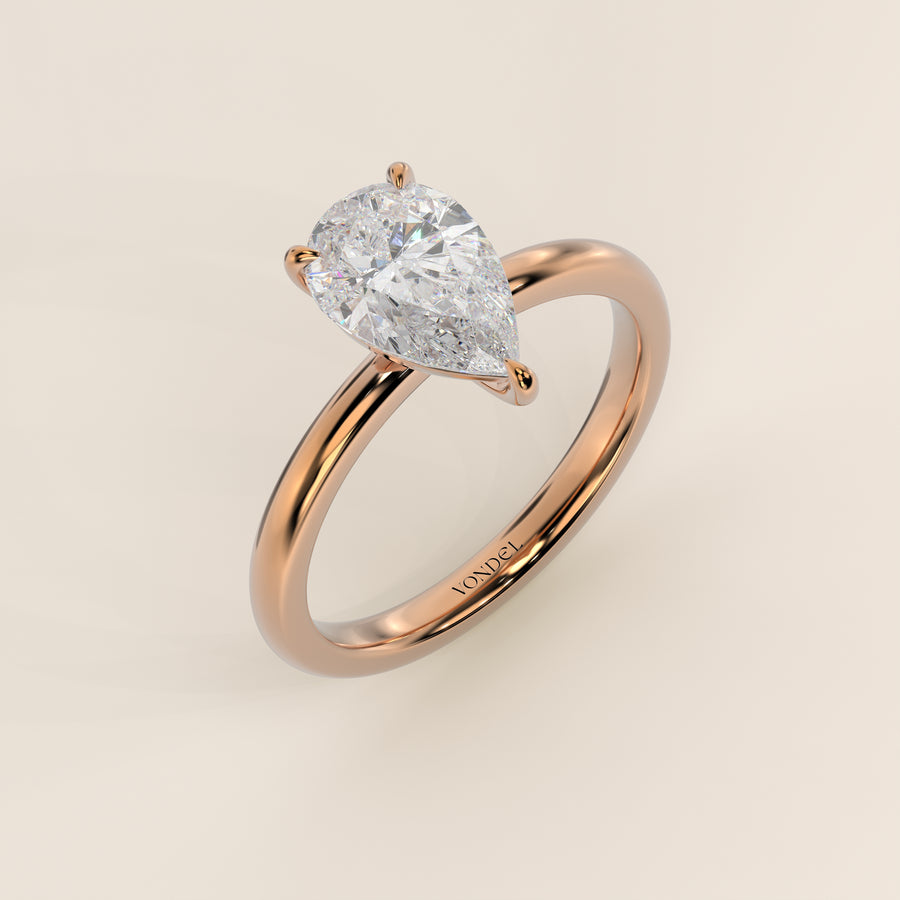 Verlovingsring peer lab grown diamant, rosegoud