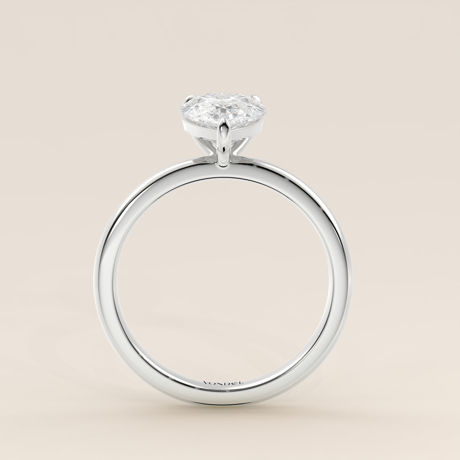 Verlovingsring peer lab grown diamant, witgoud