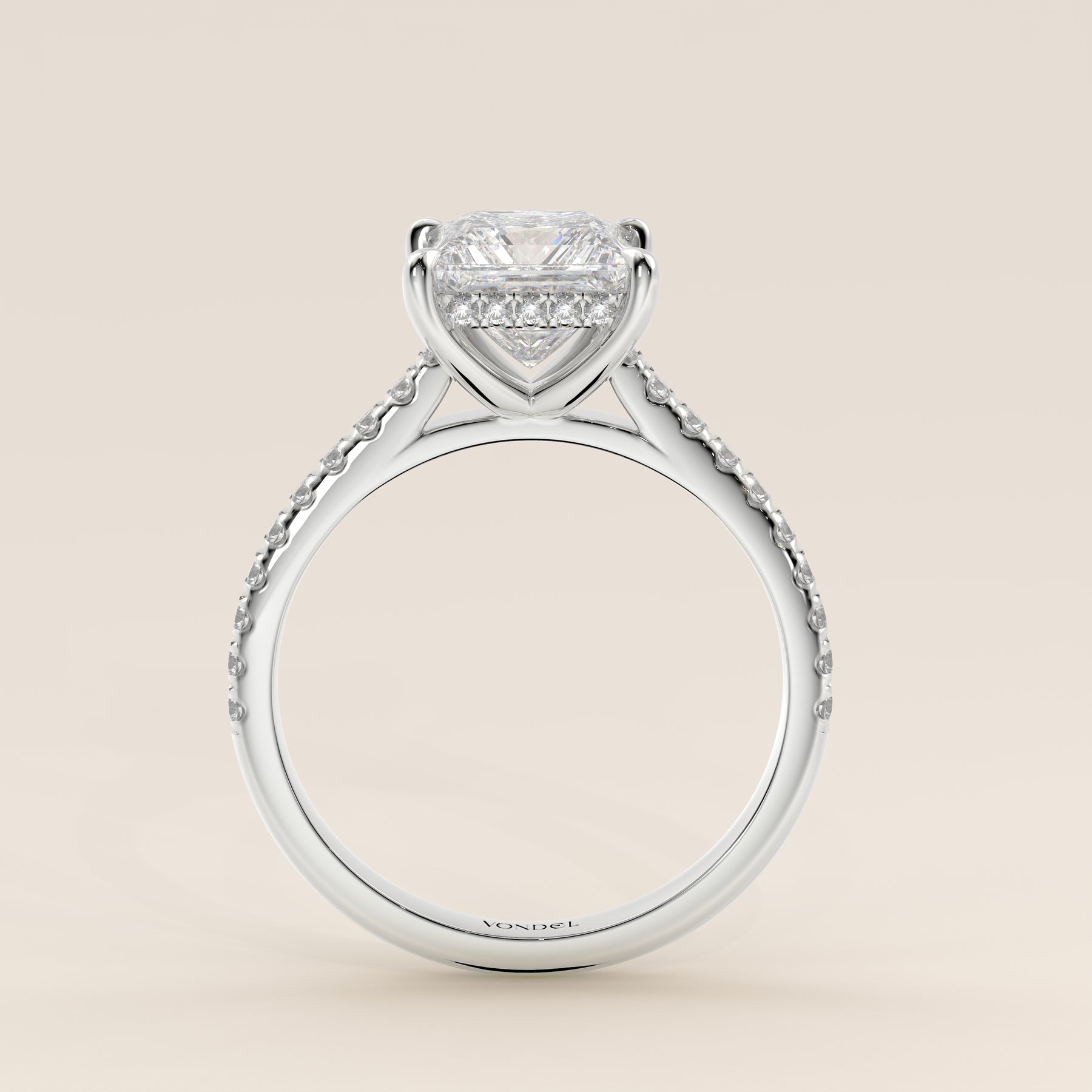 Lara - Princess Solitaire Lab Grown Diamond Ring with Cathedral Settin ...