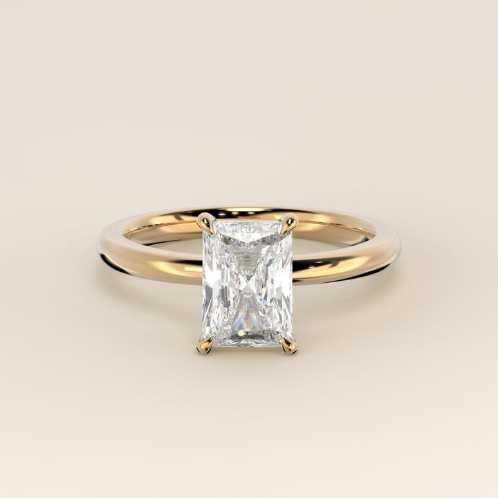 Verlobungsring mit strahlendem, im Labor gezüchtetem Diamanten, Gelbgold