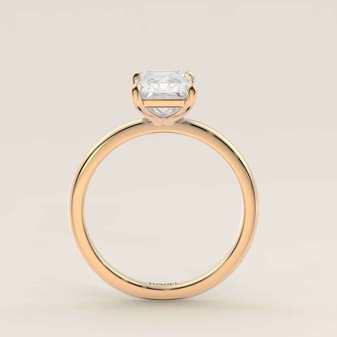 Verlobungsring mit strahlendem, im Labor gezüchtetem Diamanten, Gelbgold