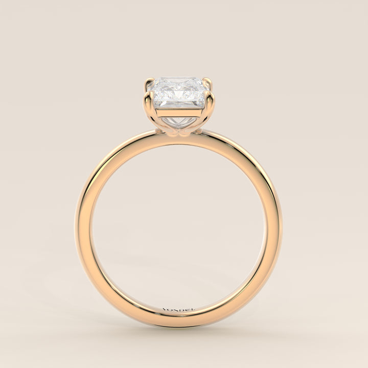 Verlobungsring mit strahlendem, im Labor gezüchtetem Diamanten, Gelbgold