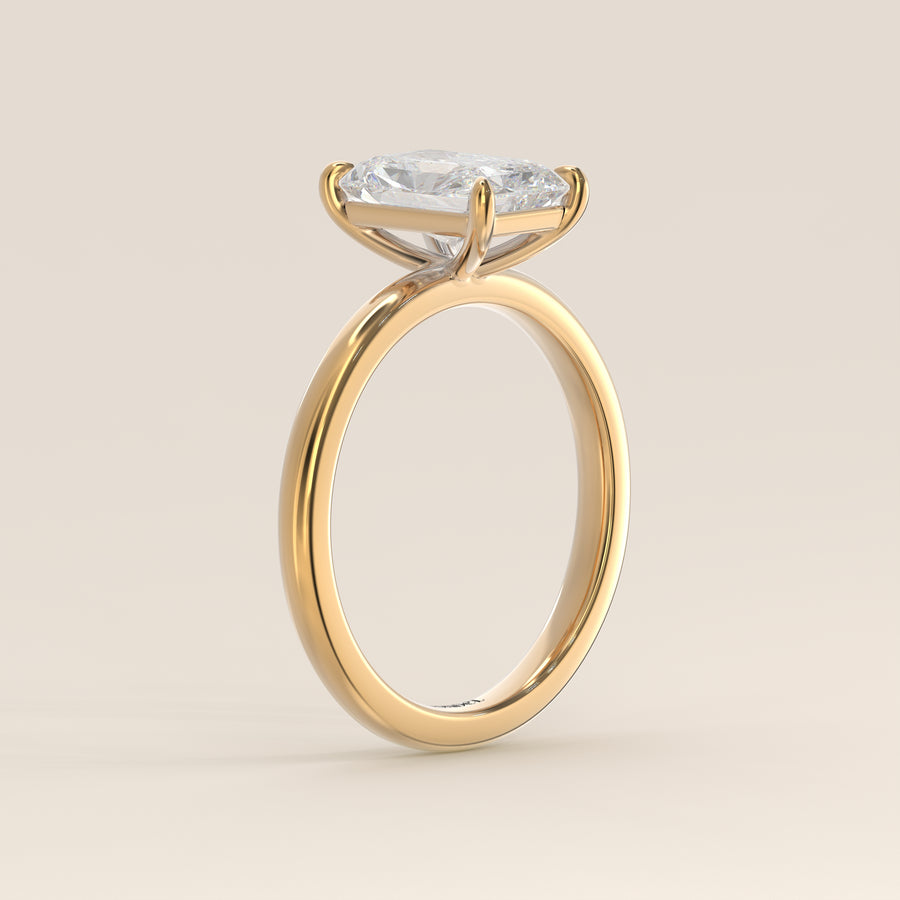 Verlovingsring radiant lab grown diamant, geelgoud
