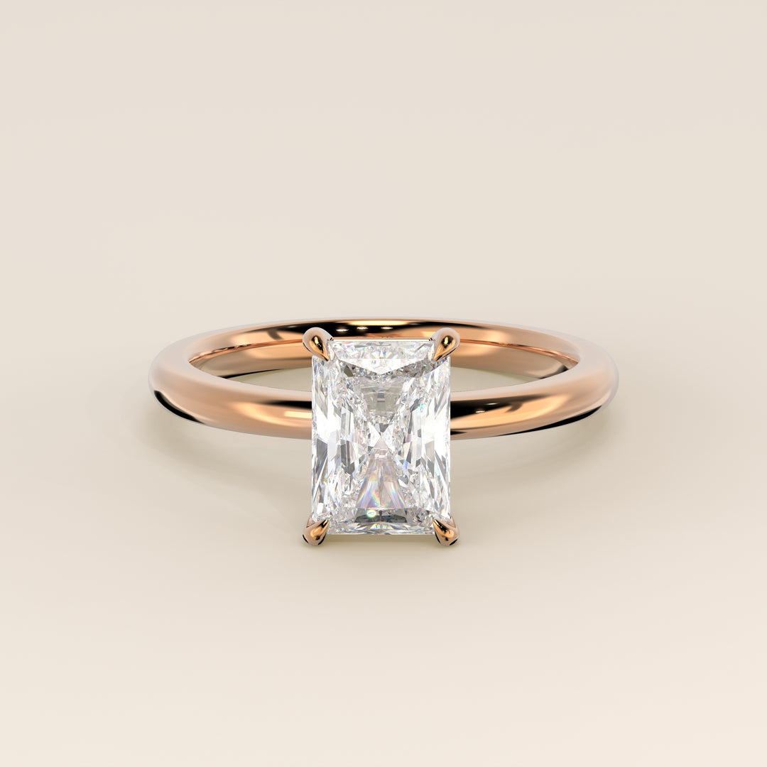 Verlobungsring mit strahlendem, im Labor gezüchtetem Diamanten, Roségold