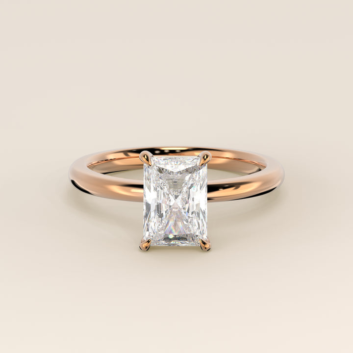 Verlobungsring mit strahlendem, im Labor gezüchtetem Diamanten, Roségold