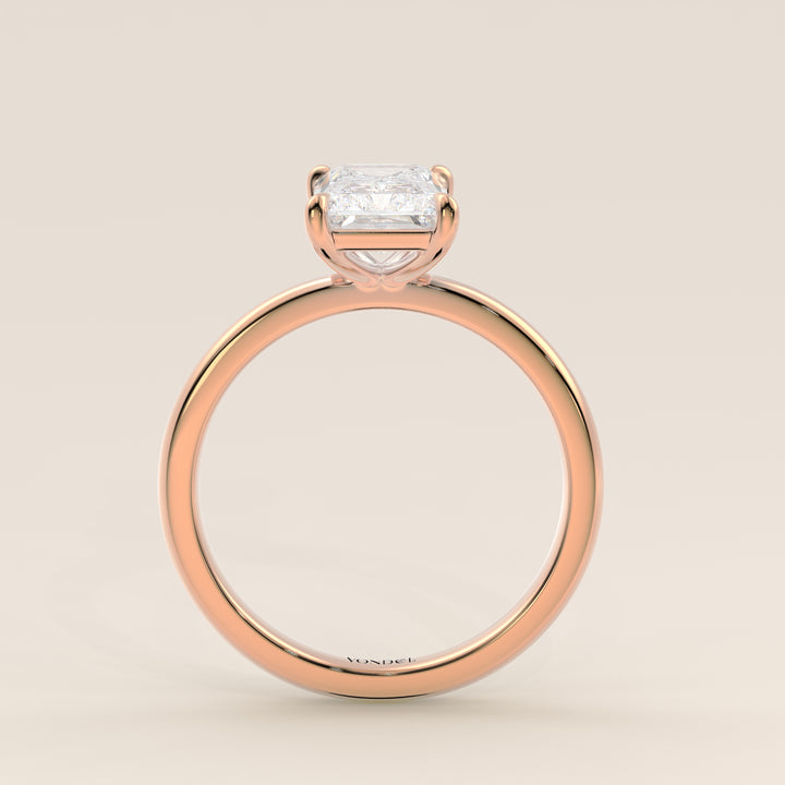 Verlobungsring mit strahlendem, im Labor gezüchtetem Diamanten, Roségold
