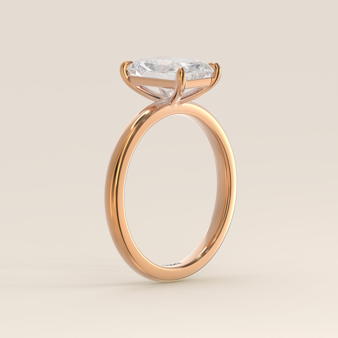 Verlobungsring mit strahlendem, im Labor gezüchtetem Diamanten, Roségold