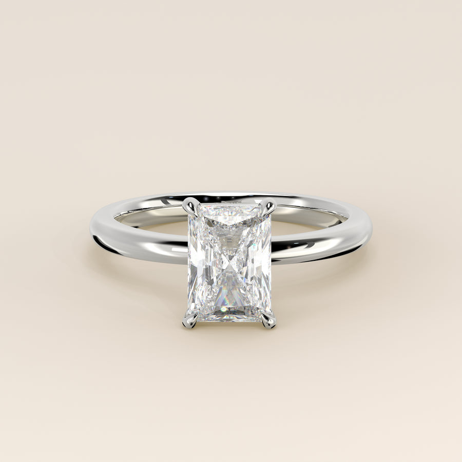 Verlovingsring radiant lab grown diamant, witgoud