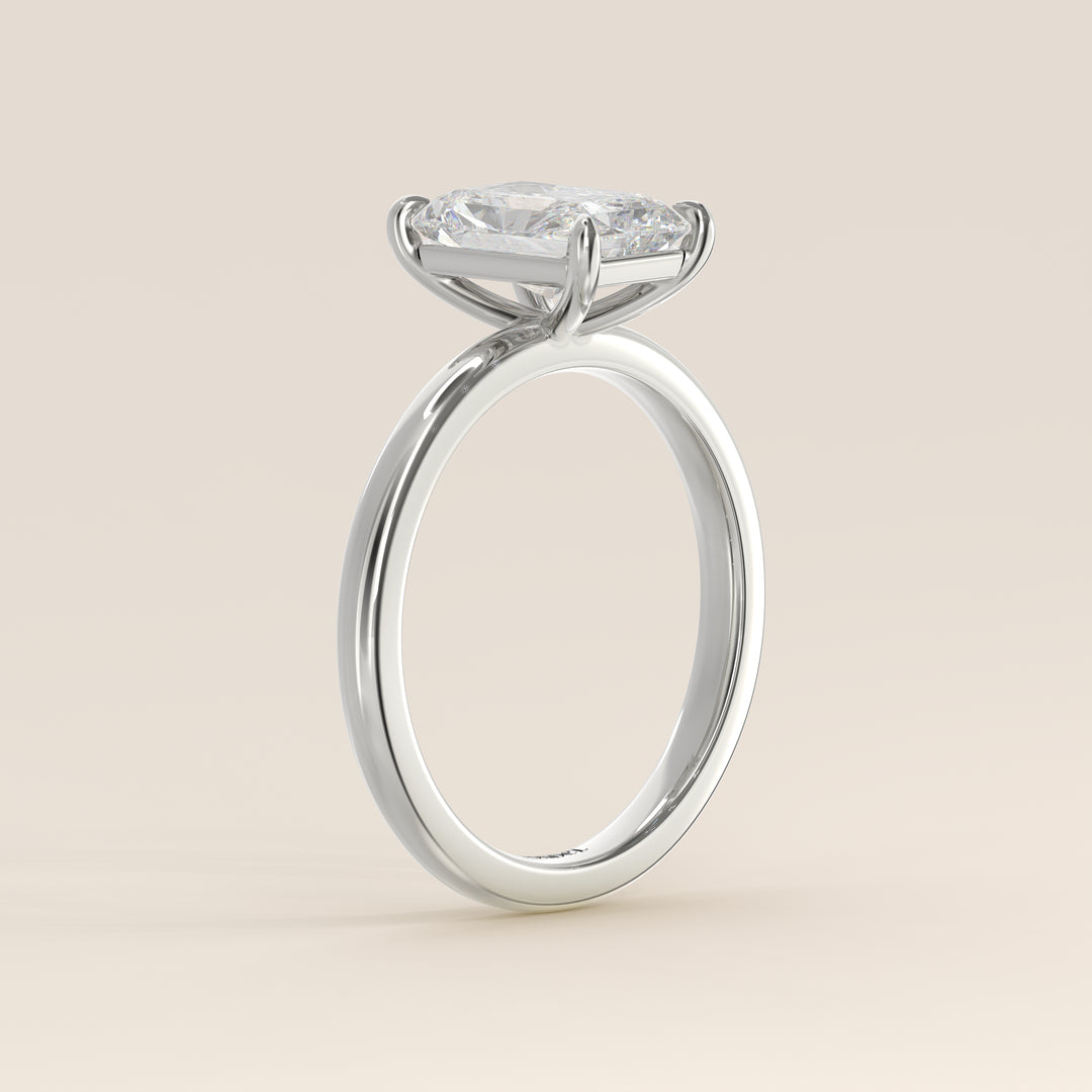 Verlobungsring mit strahlendem, im Labor gezüchtetem Diamanten, Weißgold