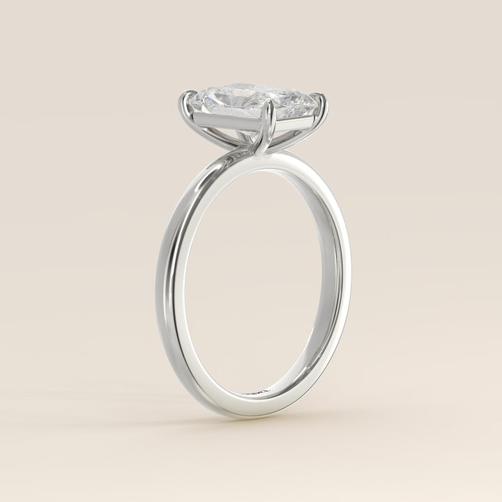 Verlobungsring mit strahlendem, im Labor gezüchtetem Diamanten, Weißgold