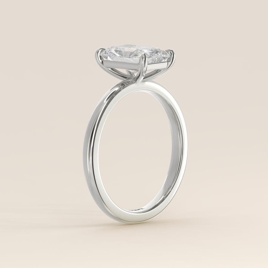 Verlovingsring radiant lab grown diamant, witgoud