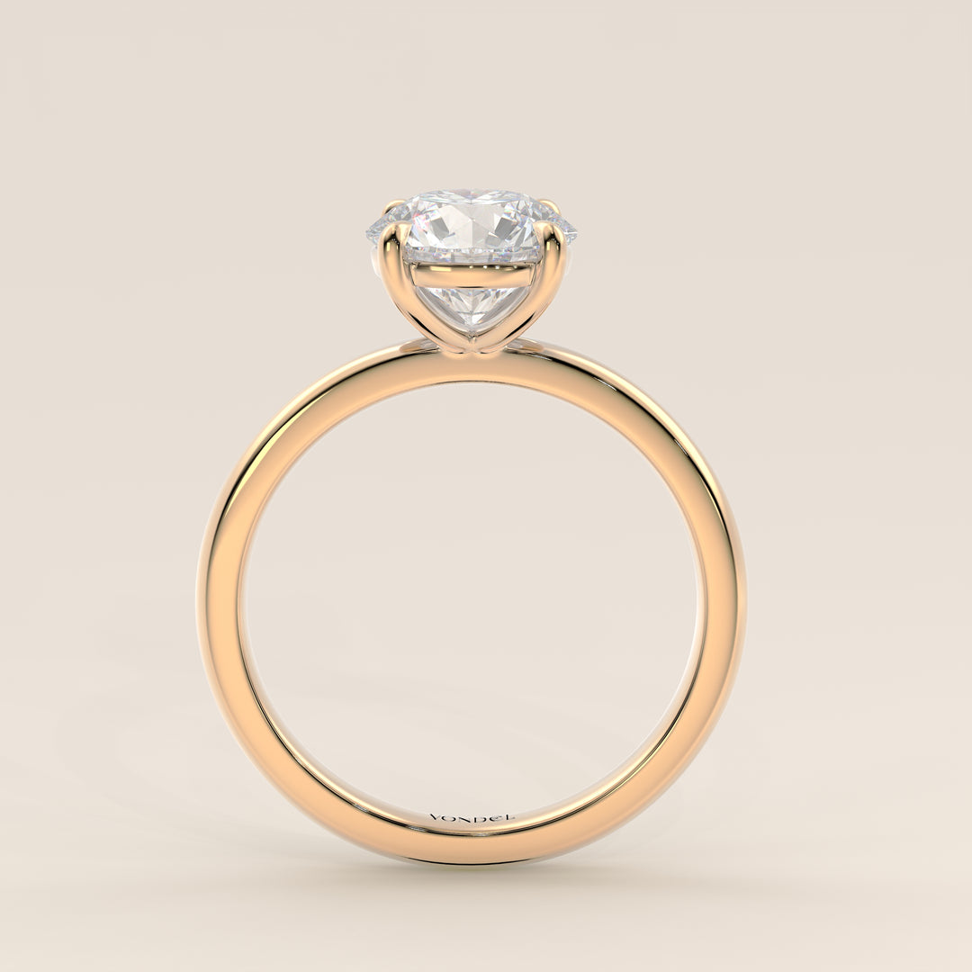 Verlobungsring mit rundem, im Labor gezüchtetem Diamanten, Gelbgold