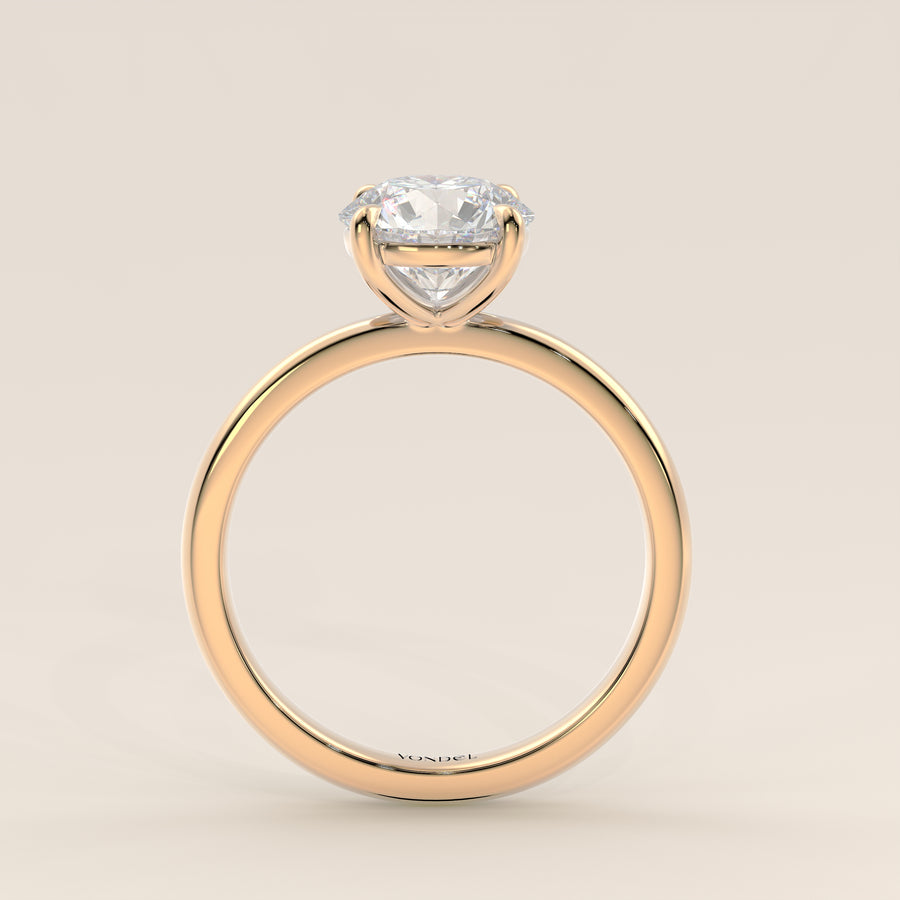 Verlovingsring rond lab grown diamant, geelgoud
