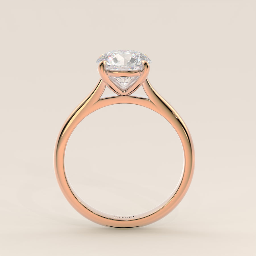 Verlovingsring rond lab grown diamant met cathedral setting, rosegoud