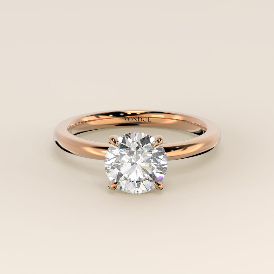 Verlovingsring rond lab grown diamant, rosegoud
