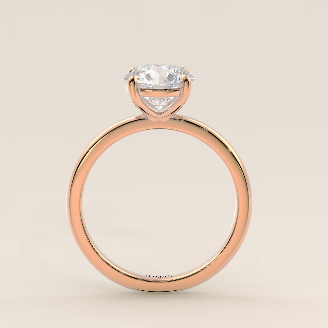 Verlobungsring mit rundem, im Labor gezüchtetem Diamanten, Roségold