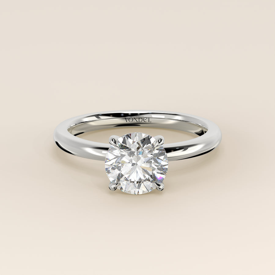 Verlovingsring rond lab grown diamant, witgoud