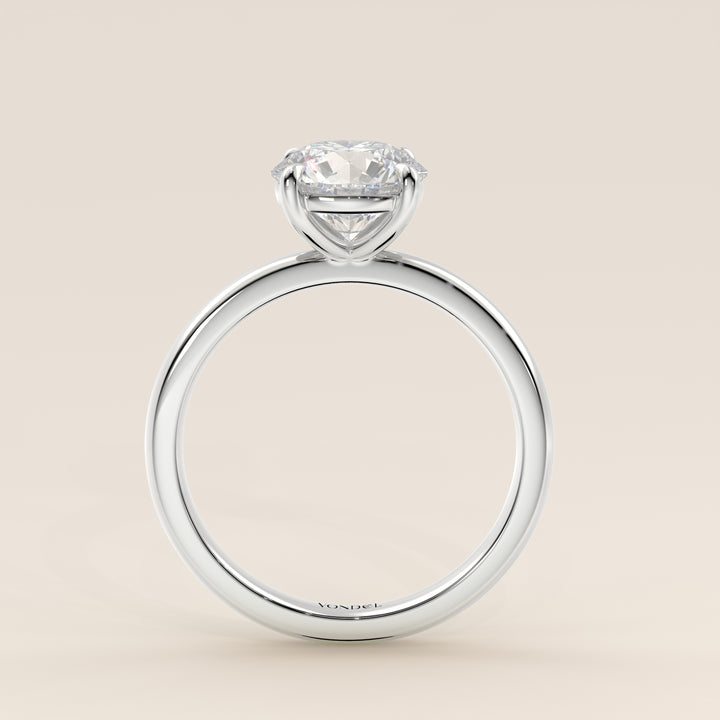 Verlobungsring mit rundem, im Labor gezüchtetem Diamanten, Weißgold