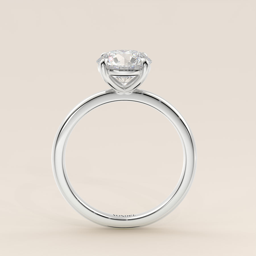 Verlovingsring rond lab grown diamant, witgoud