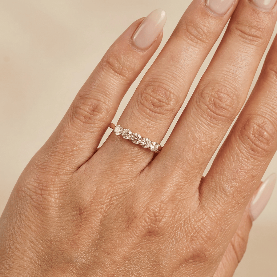 Lab grown diamant rijring 5 diamanten