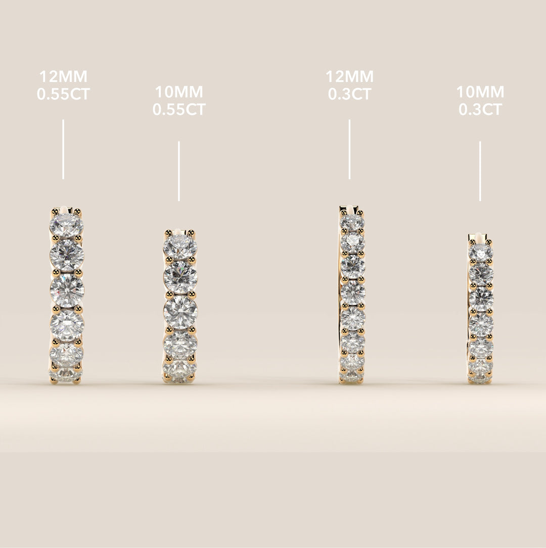 Delphine - Huggies Lab Grown Diamond Earrings Set Of 2