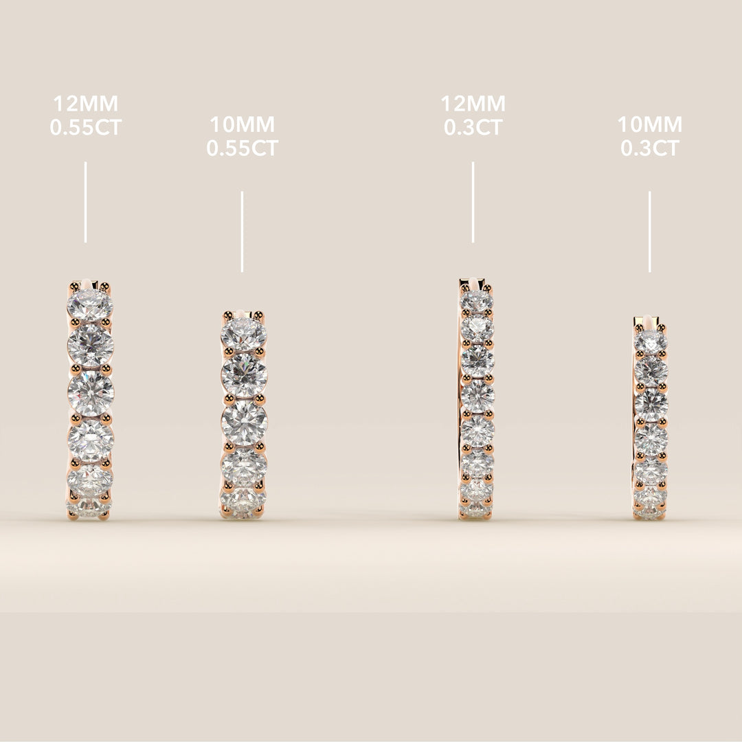 Delphine - Huggies Lab Grown Diamond Earrings Set Of 2
