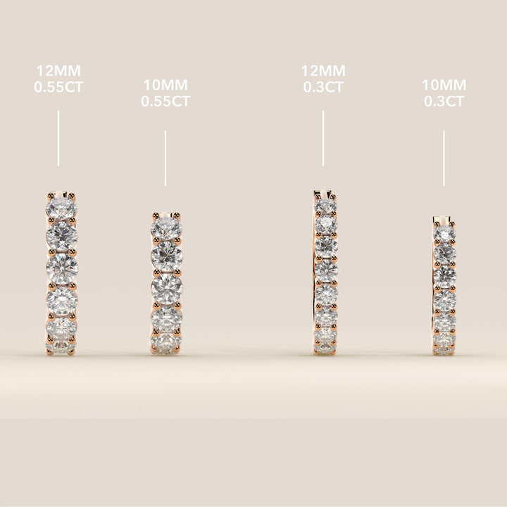 Delphine - Huggies Lab Grown Diamond Earrings Set Of 2