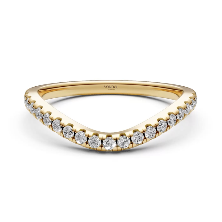 Curved Pave Aanschuifring - 18K Geelgoud - 0,27 ct