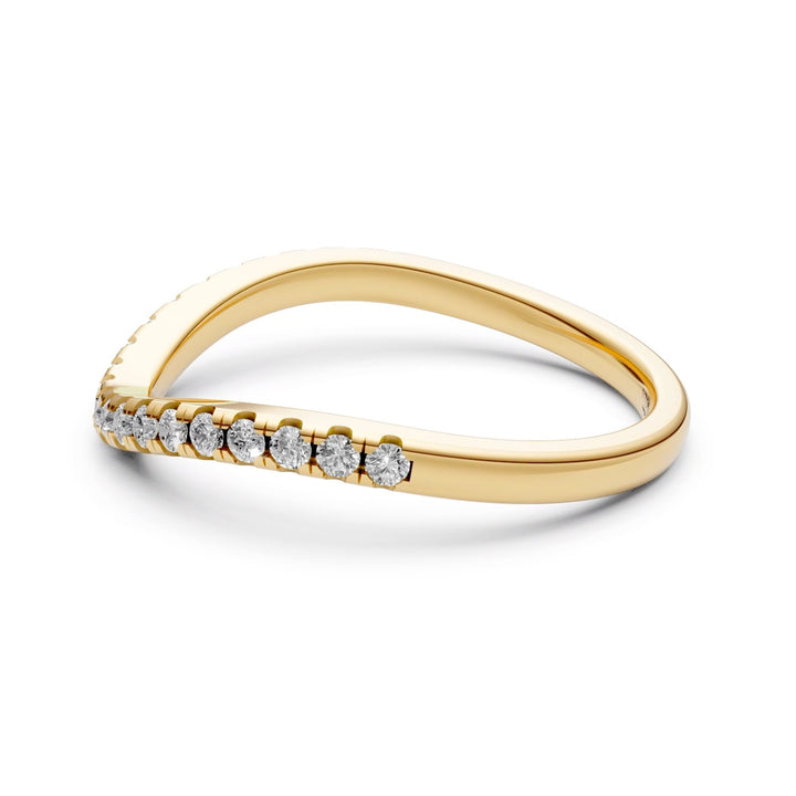Curved Pave Aanschuifring - 18K Geelgoud - 0,27 ct