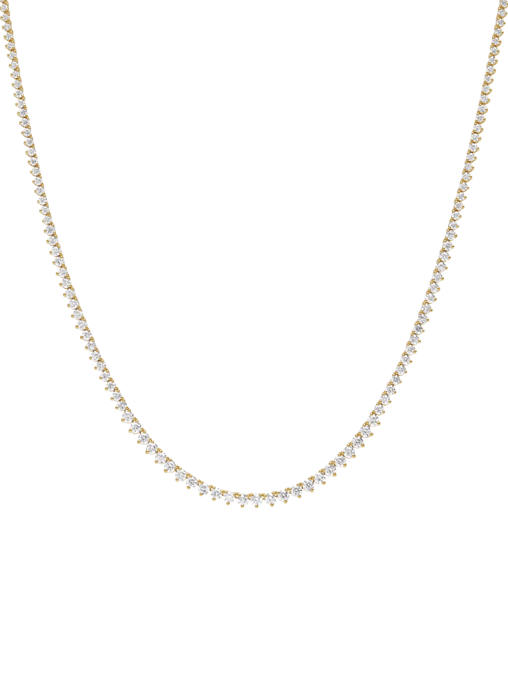Tennis Ketting met Driepuntzetting en oplopende Diamantgrootte - 6,91 ct