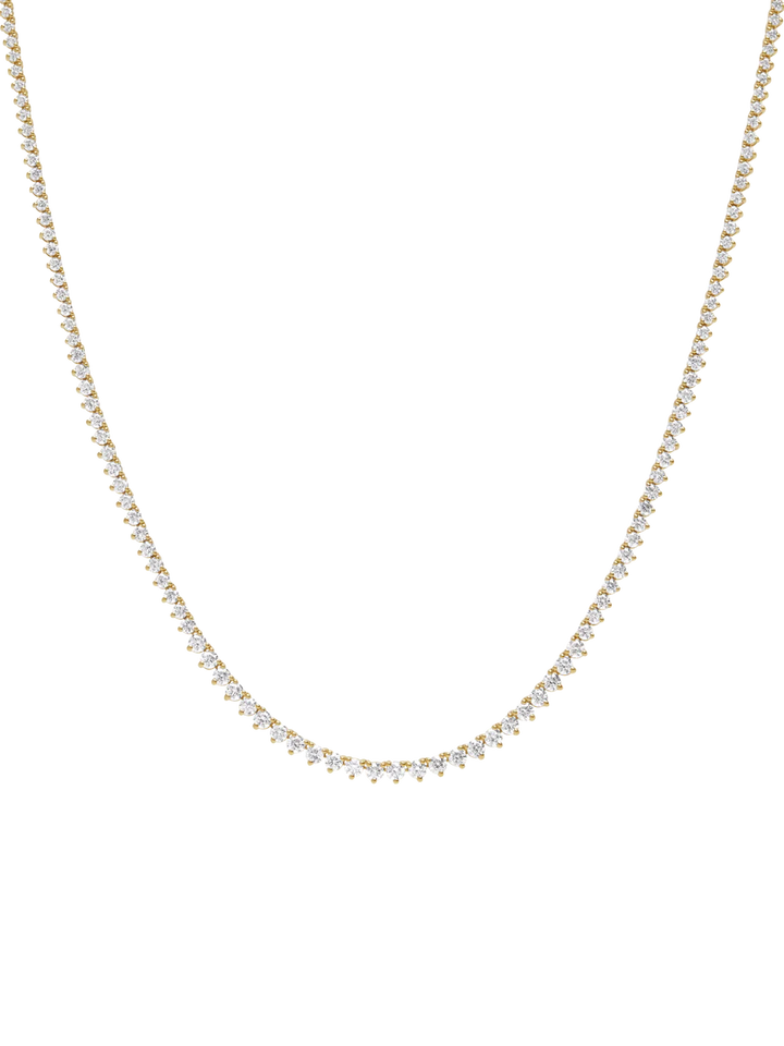 Tennis Ketting met Driepuntzetting en oplopende Diamantgrootte - 6,91 ct