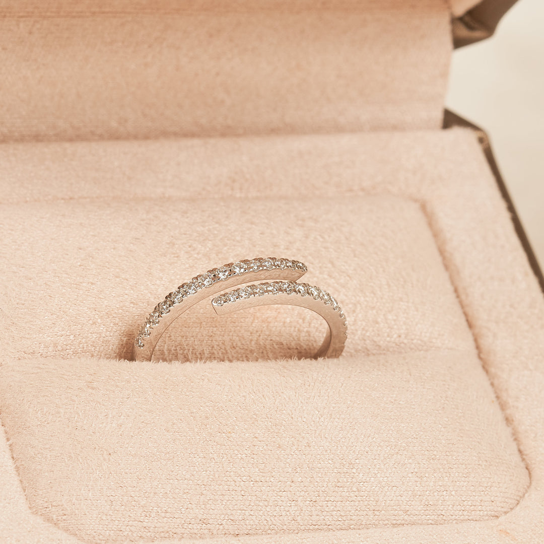 Wrap around Ring met Pave - 18K Goud - 0,28 ct