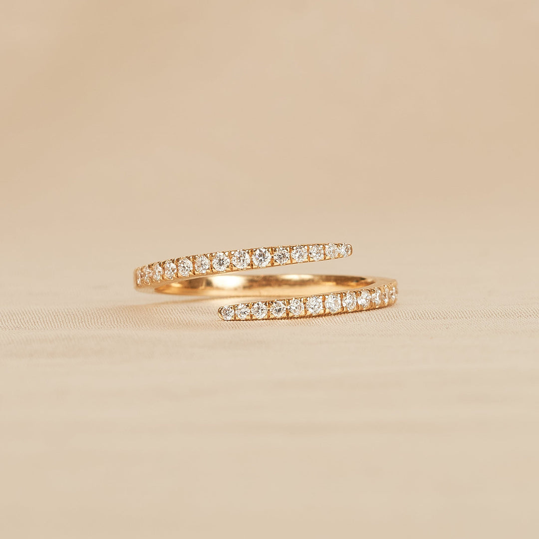 Wrap around Ring met Pave - 18K Goud - 0,28 ct