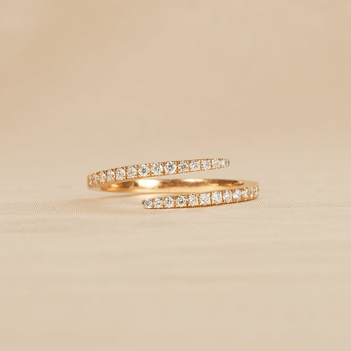 Wrap around Ring met Pave - 18K Goud - 0,28 ct