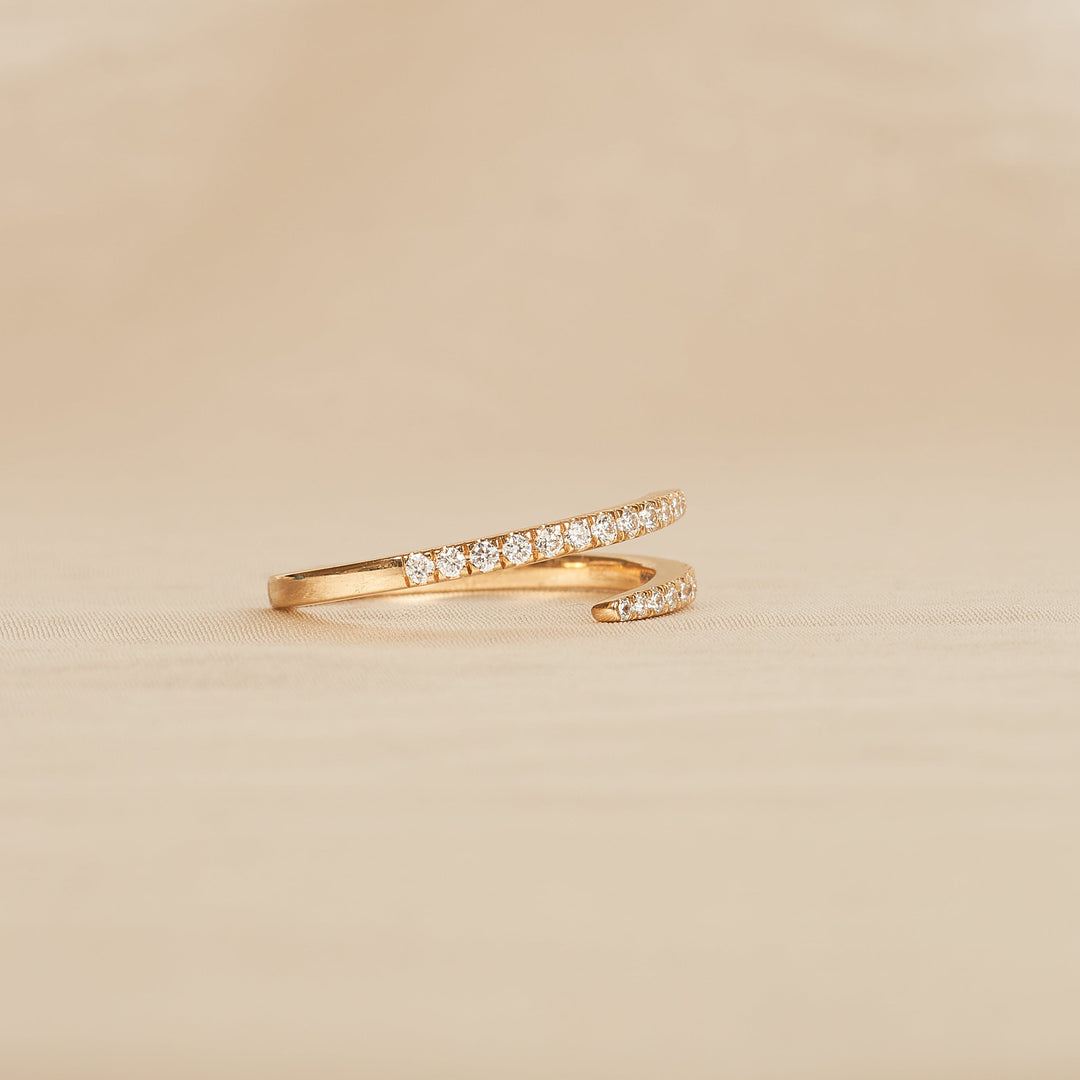 Wrap around Ring met Pave - 18K Goud - 0,28 ct