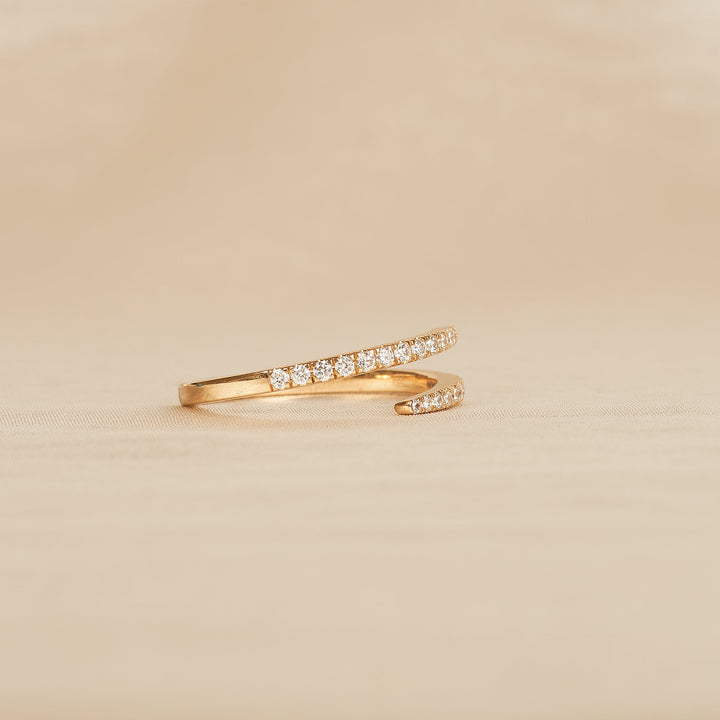Wrap around Ring met Pave - 18K Goud - 0,28 ct