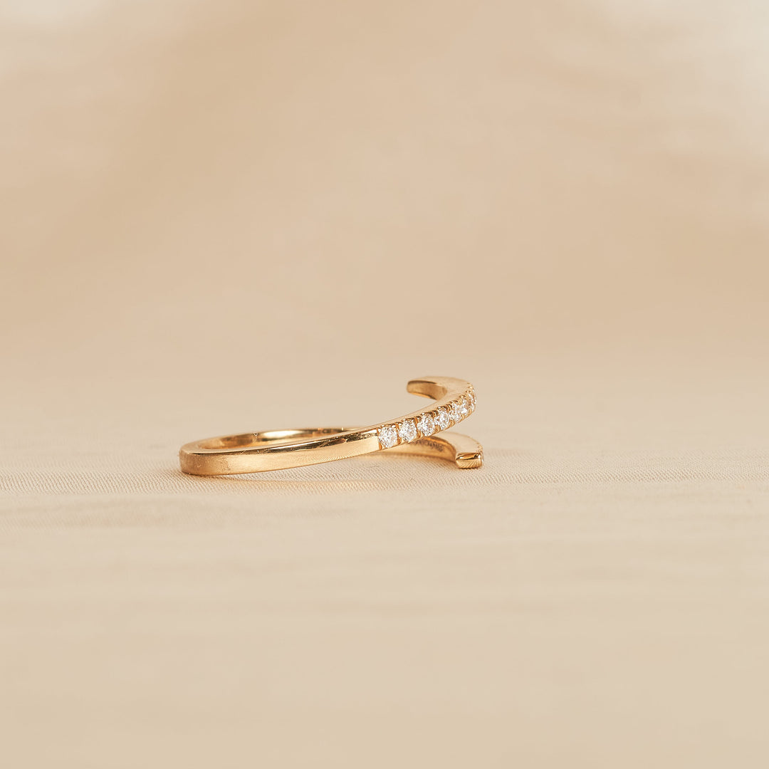 Wrap around Ring met Pave - 18K Goud - 0,28 ct