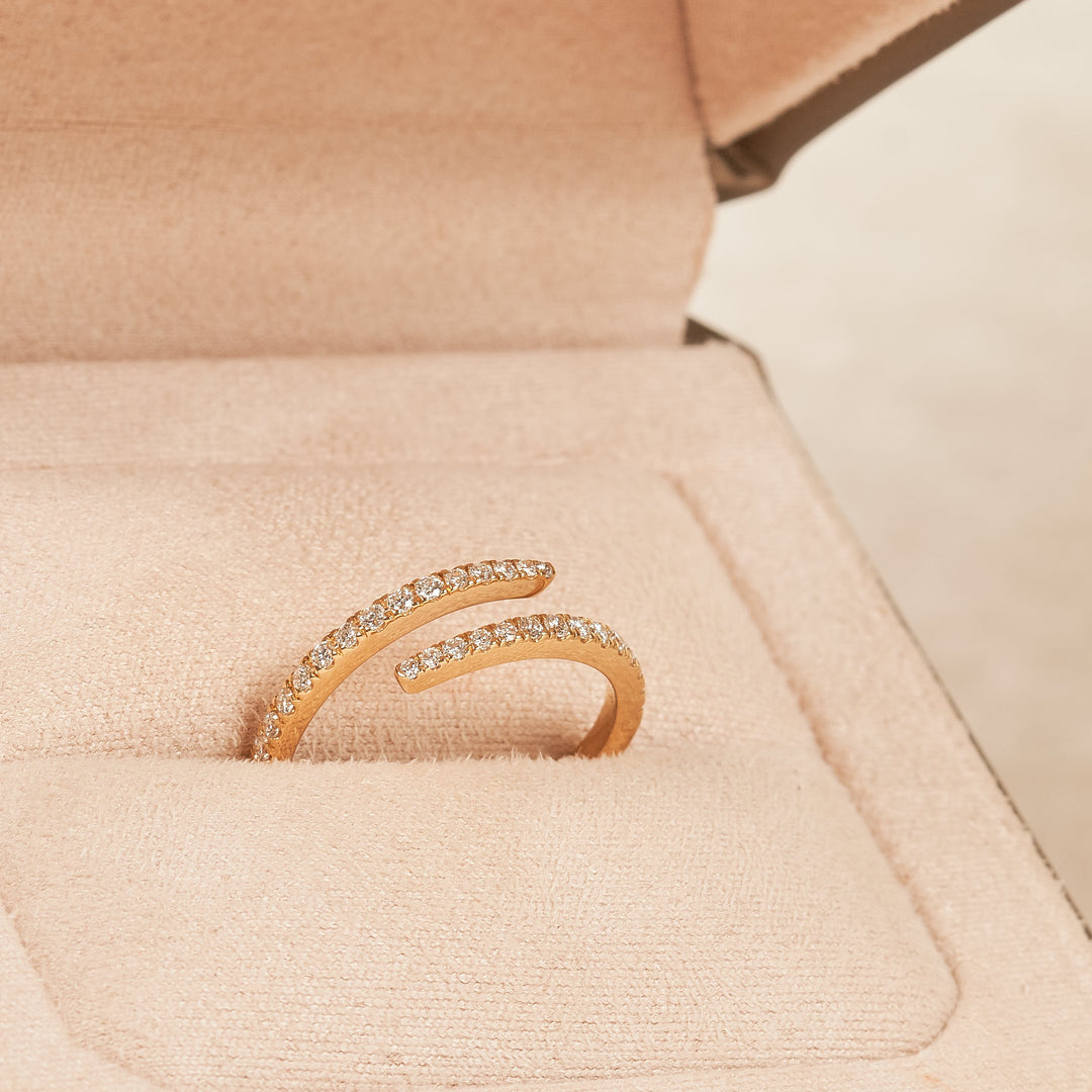 Wrap around Ring met Pave - 18K Goud - 0,28 ct