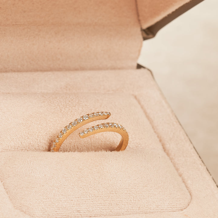 Wrap around Ring met Pave - 18K Goud - 0,28 ct
