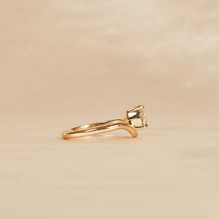 Elise - Pear Shaped Wave Lab Grown Diamond Pinky Ring - 18K Gold - 1 ct