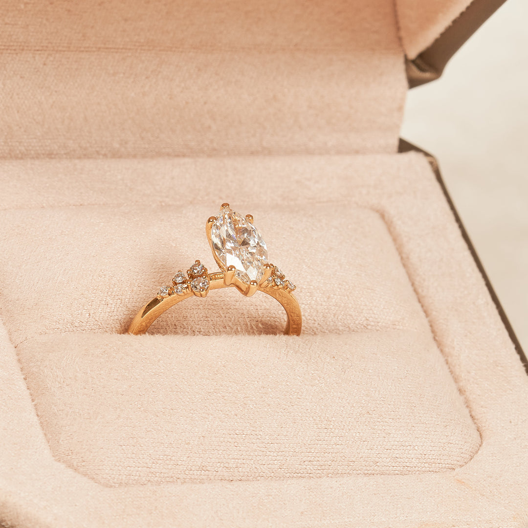 Marquise Ring Diamant Snowdrift 1,5 ct  - 18K Geelgoud